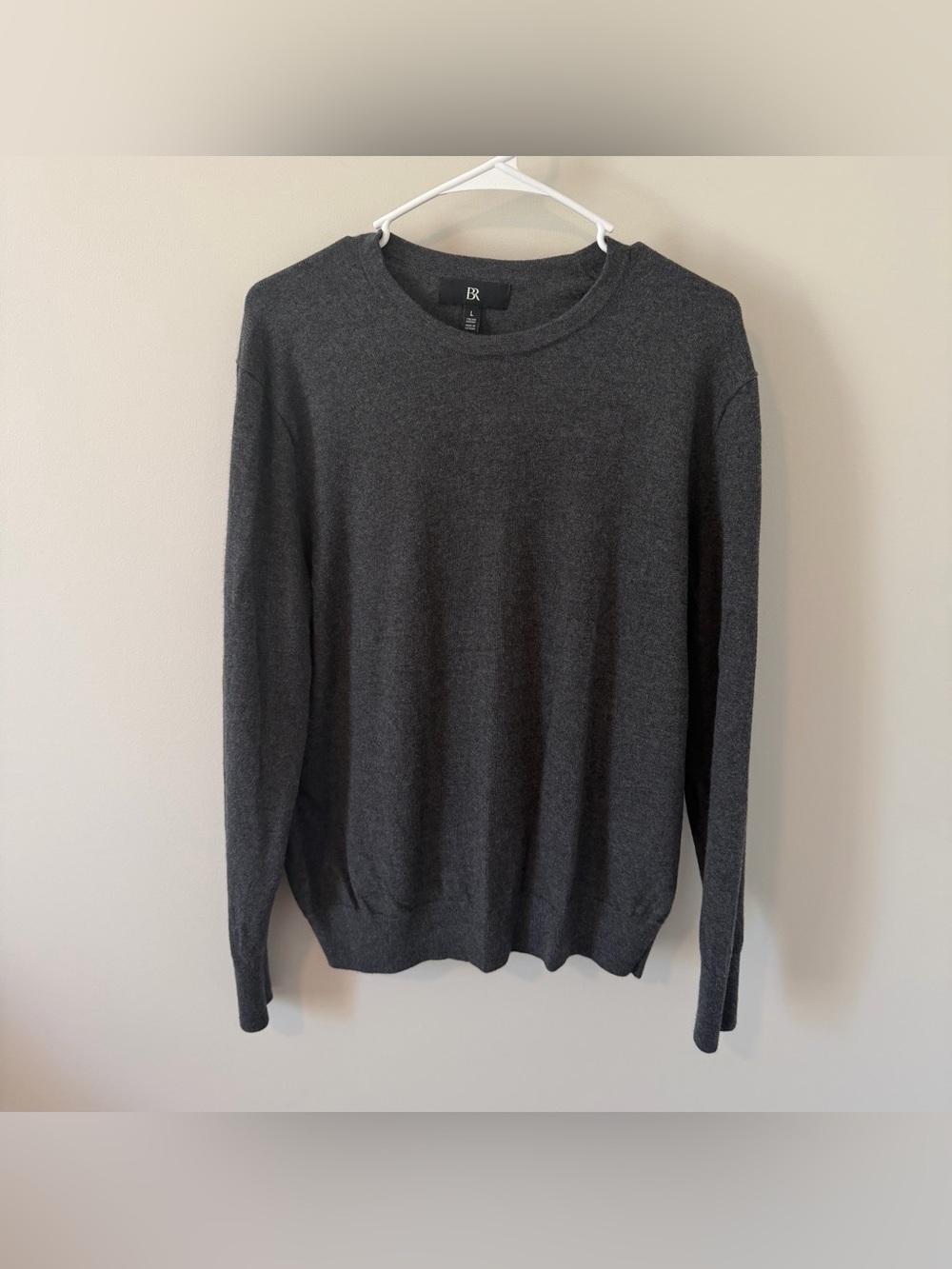 Banana Republic Italian Merino Wool Sweater Men’s Size Large Gray Crewneck